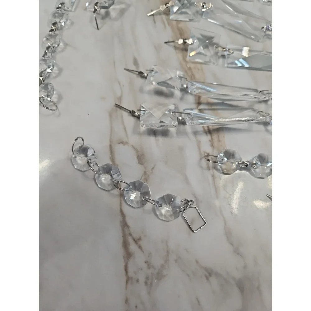 Vintage Octagon Glass Chandelier Prisms 1/2